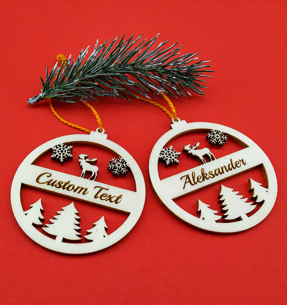 Personalized Christmas Ornament With Custom Name Engraving.